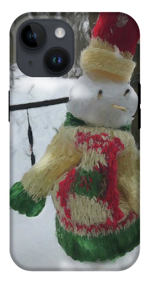 Snowman At My Table In A Sweater - Phone Case