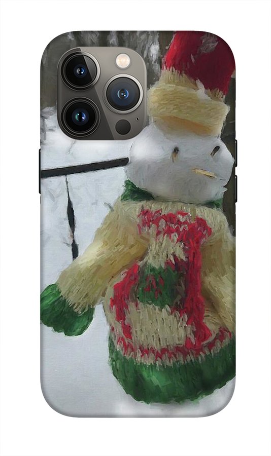 Snowman At My Table In A Sweater - Phone Case
