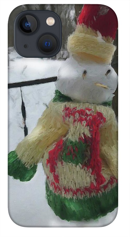 Snowman At My Table In A Sweater - Phone Case