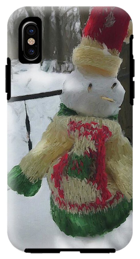 Snowman At My Table In A Sweater - Phone Case