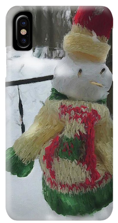 Snowman At My Table In A Sweater - Phone Case