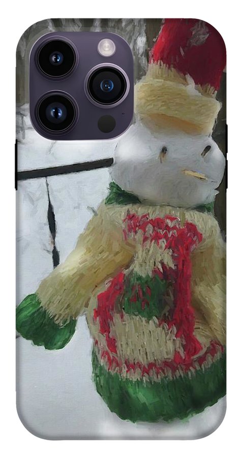 Snowman At My Table In A Sweater - Phone Case