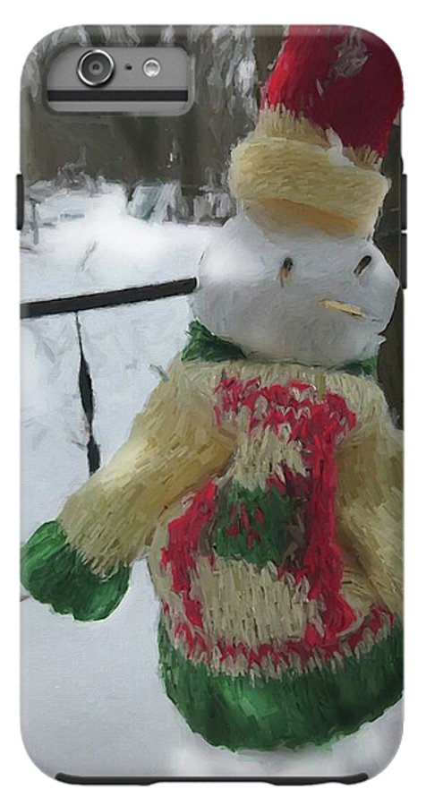 Snowman At My Table In A Sweater - Phone Case