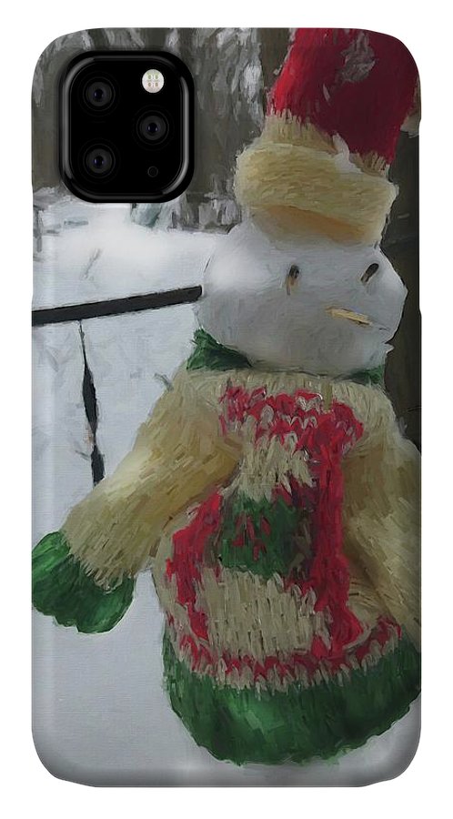 Snowman At My Table In A Sweater - Phone Case