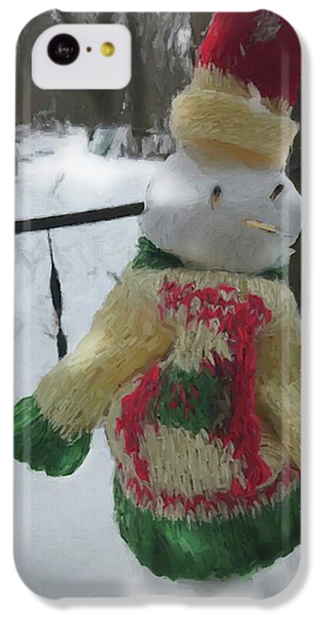 Snowman At My Table In A Sweater - Phone Case