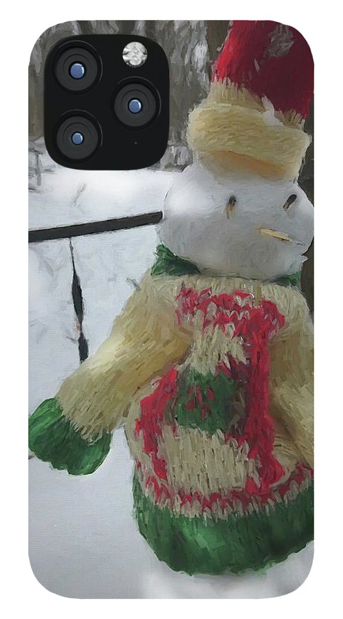 Snowman At My Table In A Sweater - Phone Case