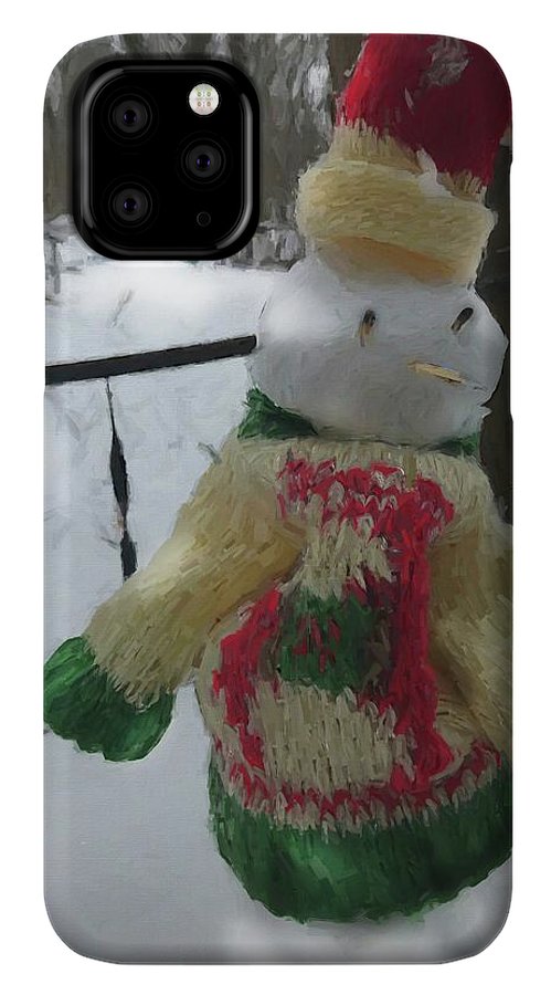 Snowman At My Table In A Sweater - Phone Case