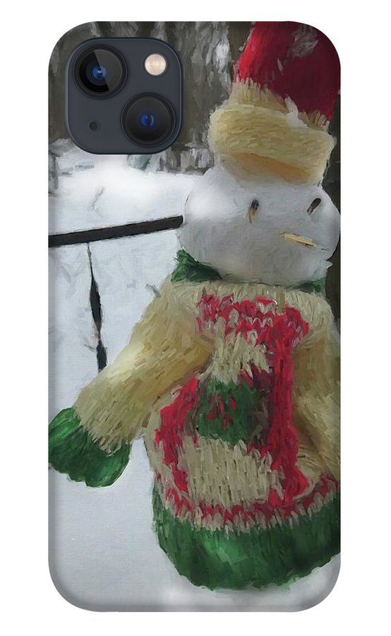 Snowman At My Table In A Sweater - Phone Case