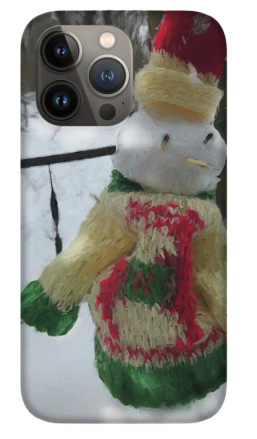 Snowman At My Table In A Sweater - Phone Case