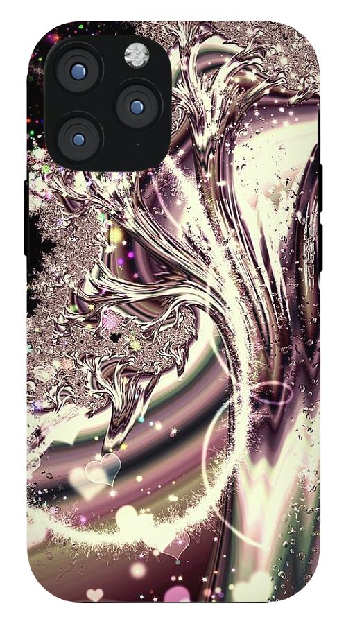 Sometimes I can See Your Soul Liquid Silver Fractal - Phone Case