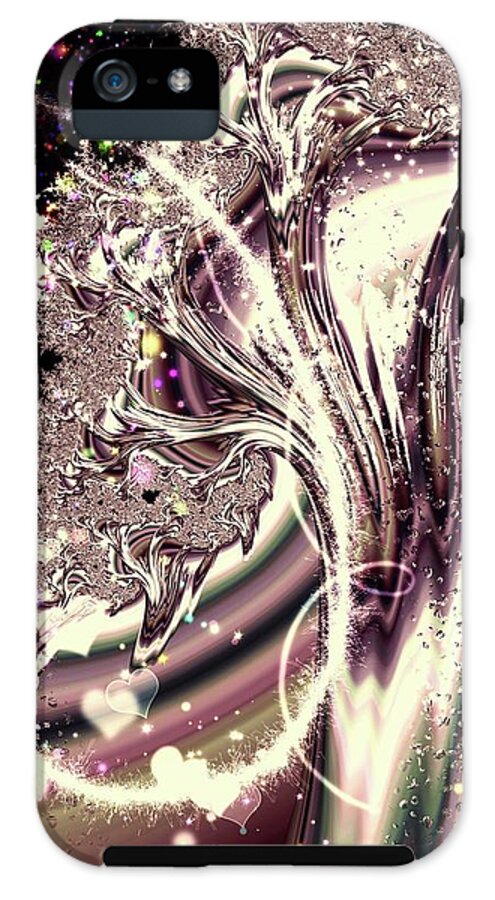 Sometimes I can See Your Soul Liquid Silver Fractal - Phone Case
