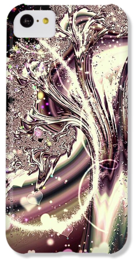 Sometimes I can See Your Soul Liquid Silver Fractal - Phone Case
