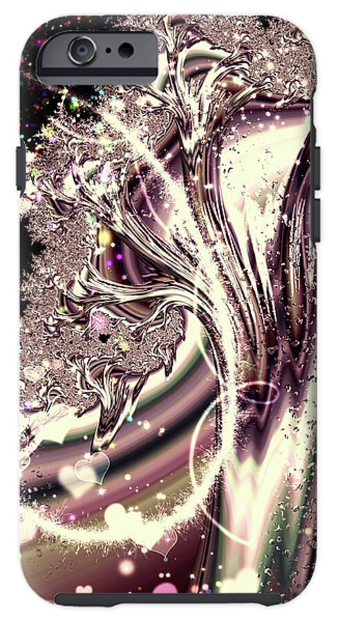 Sometimes I can See Your Soul Liquid Silver Fractal - Phone Case