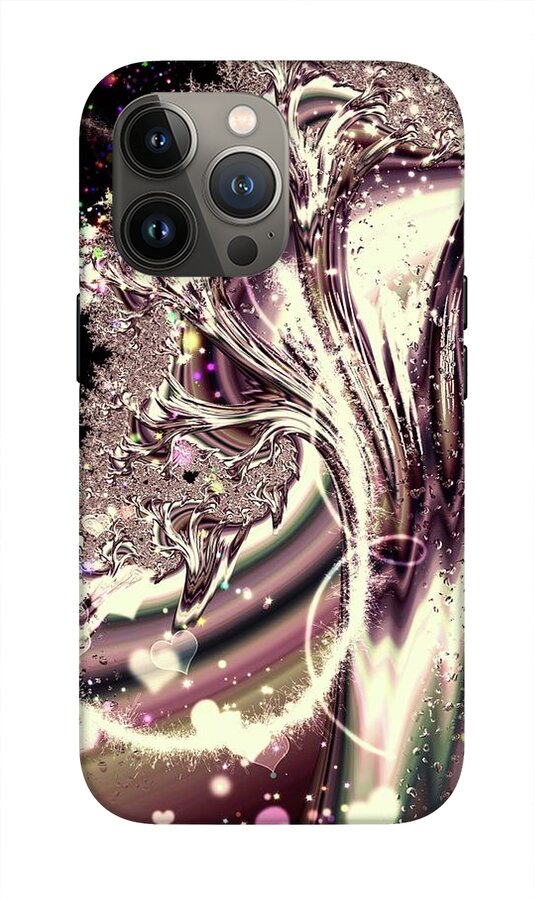 Sometimes I can See Your Soul Liquid Silver Fractal - Phone Case