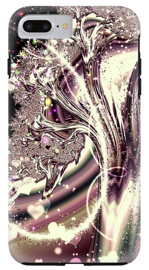 Sometimes I can See Your Soul Liquid Silver Fractal - Phone Case