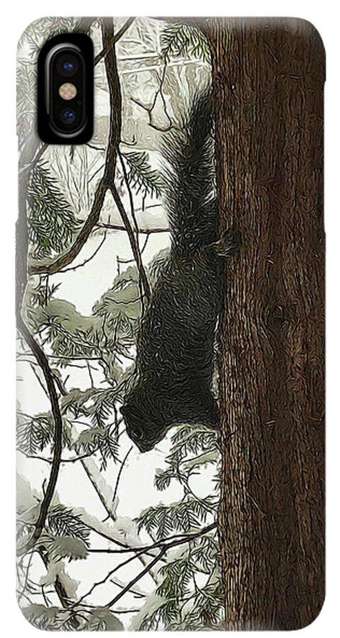 Squirrel on a Snowy Tree - Phone Case
