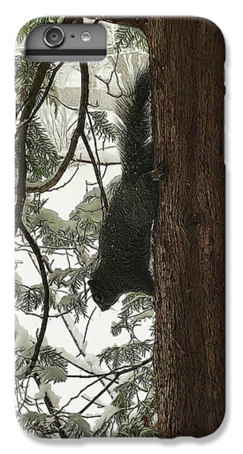 Squirrel on a Snowy Tree - Phone Case