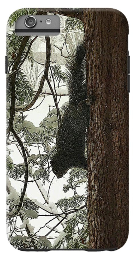 Squirrel on a Snowy Tree - Phone Case