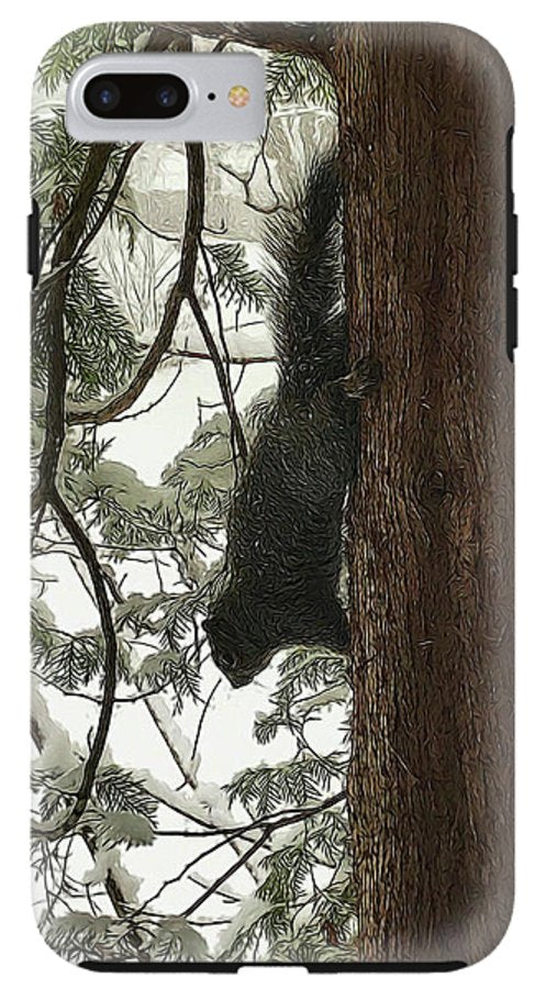 Squirrel on a Snowy Tree - Phone Case