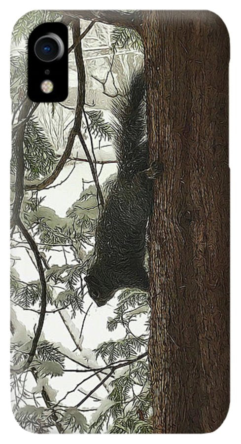Squirrel on a Snowy Tree - Phone Case