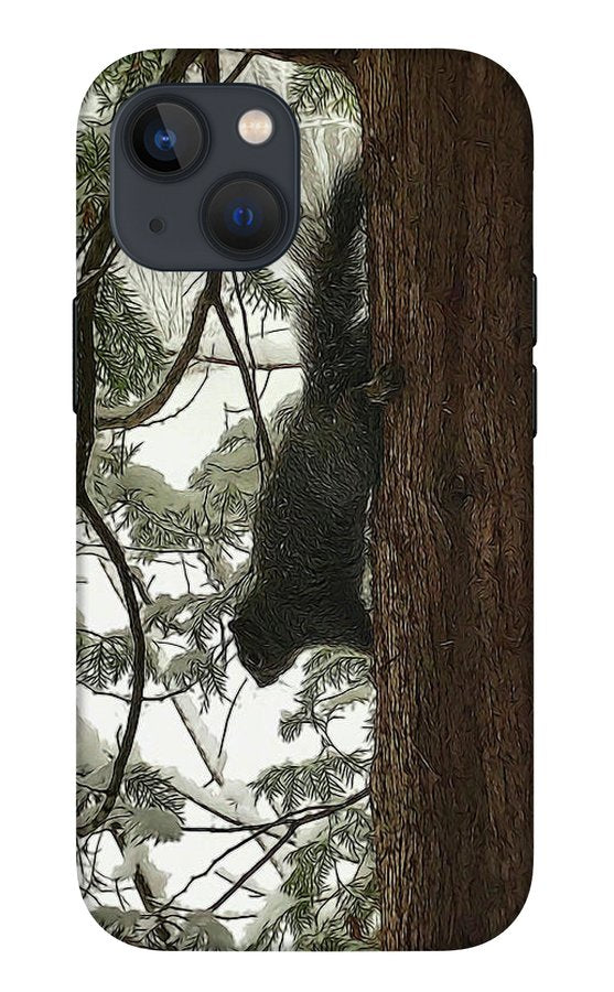 Squirrel on a Snowy Tree - Phone Case