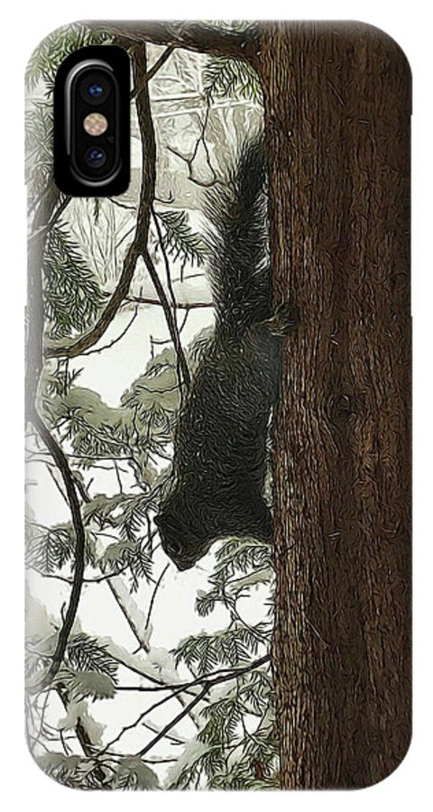 Squirrel on a Snowy Tree - Phone Case
