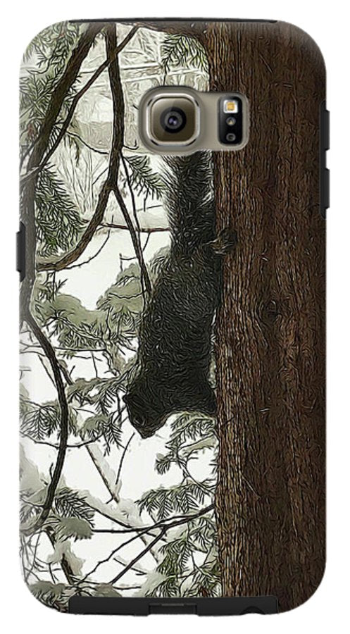 Squirrel on a Snowy Tree - Phone Case