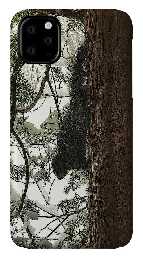 Squirrel on a Snowy Tree - Phone Case