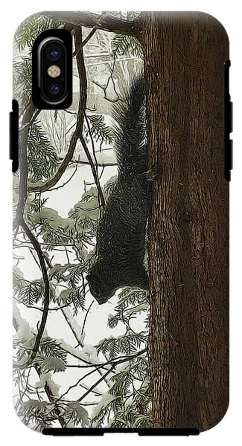 Squirrel on a Snowy Tree - Phone Case