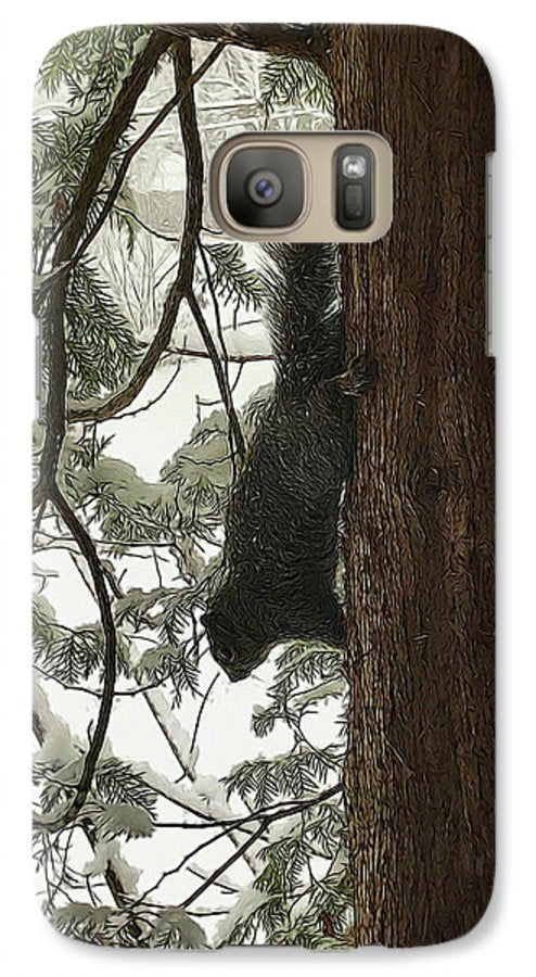 Squirrel on a Snowy Tree - Phone Case