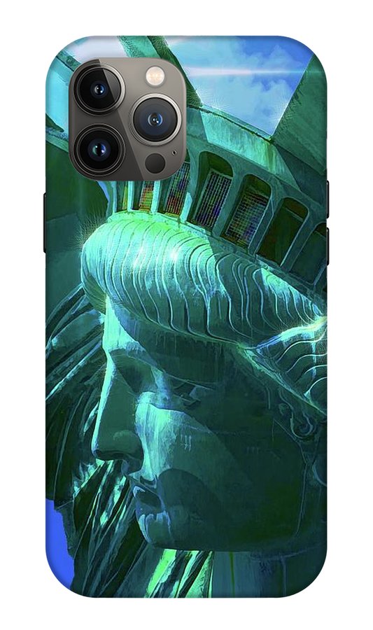 Statue of Liberty Graphic In The Sun - Phone Case
