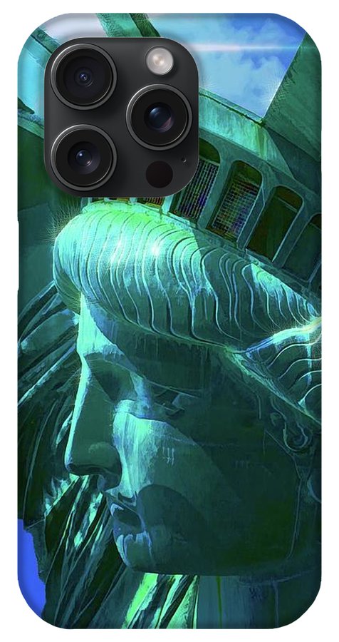 Statue of Liberty Graphic In The Sun - Phone Case