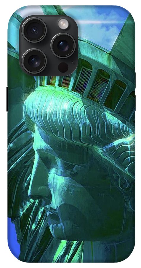 Statue of Liberty Graphic In The Sun - Phone Case