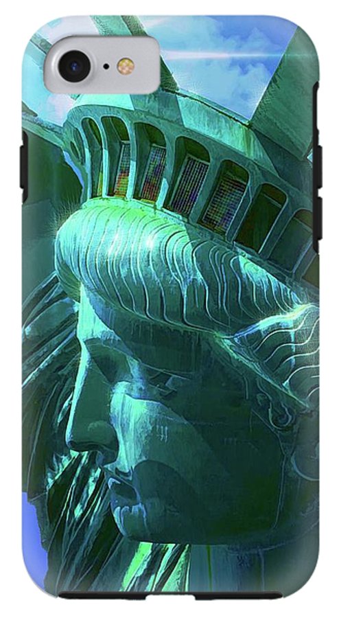 Statue of Liberty Graphic In The Sun - Phone Case
