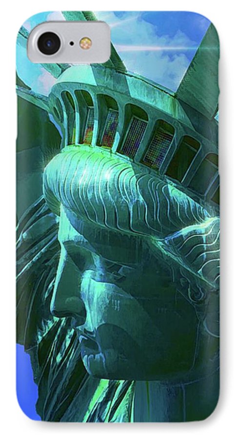 Statue of Liberty Graphic In The Sun - Phone Case