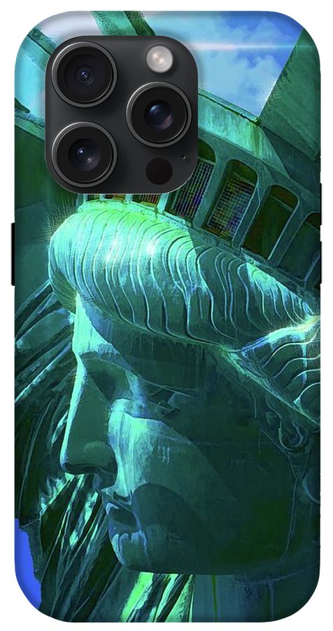Statue of Liberty Graphic In The Sun - Phone Case