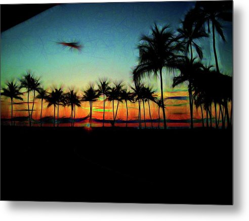 Sunset From The Car - Metal Print