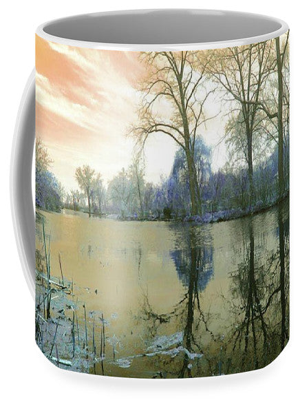 Sunset On Lake in Yellow - Mug