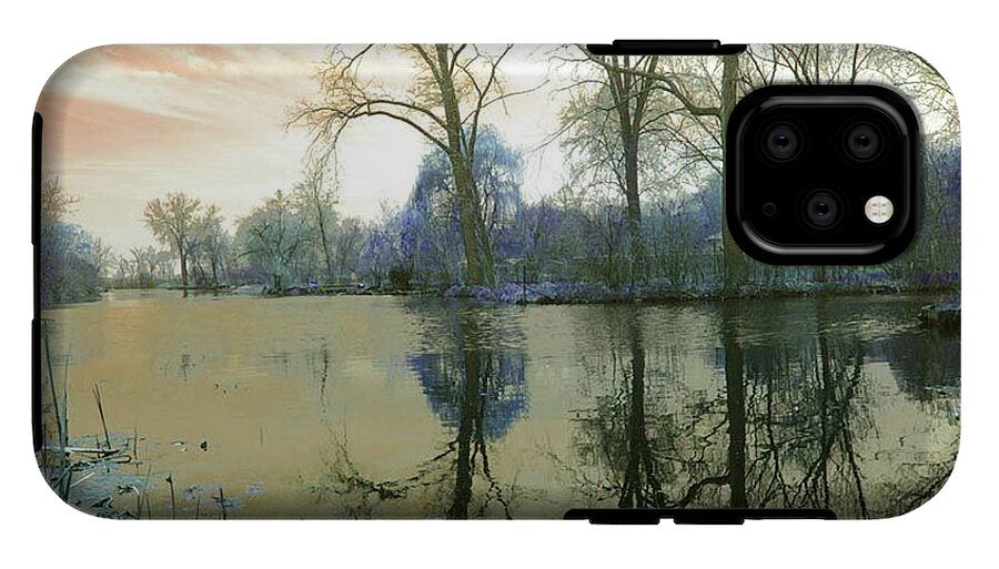 Sunset On Lake in Yellow - Phone Case