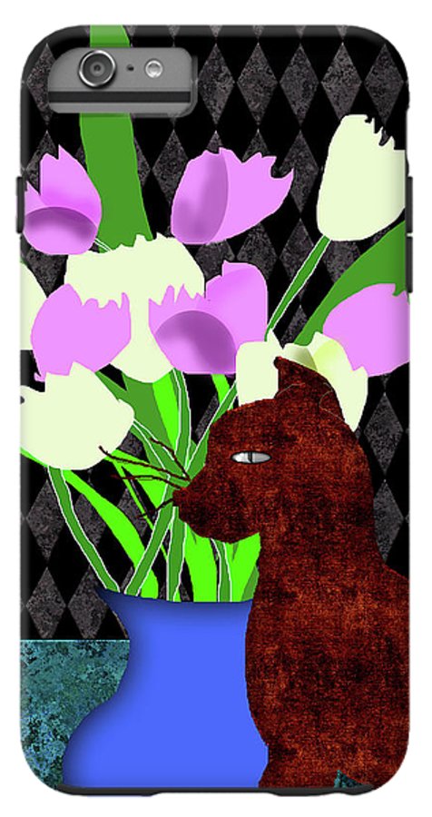 The Cat and The Tulips - Phone Case