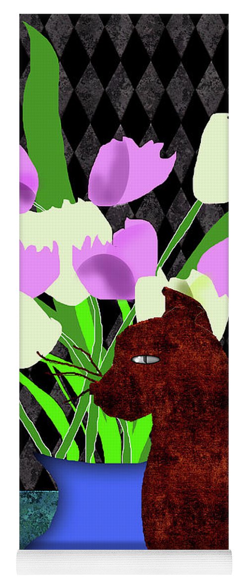 The Cat and The Tulips - Yoga Mat