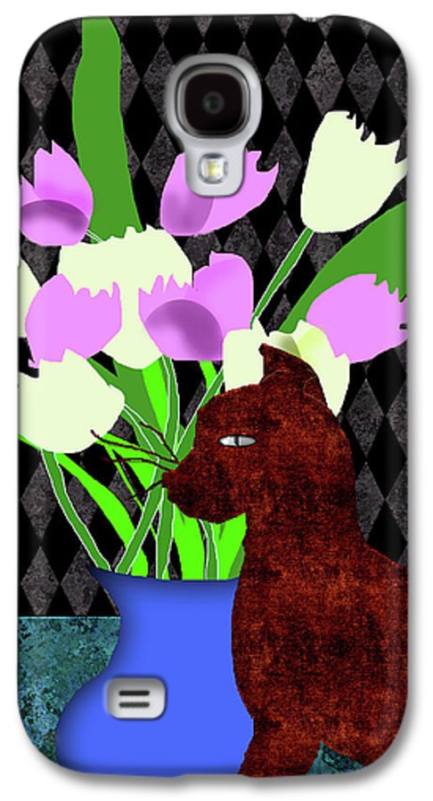 The Cat and The Tulips - Phone Case