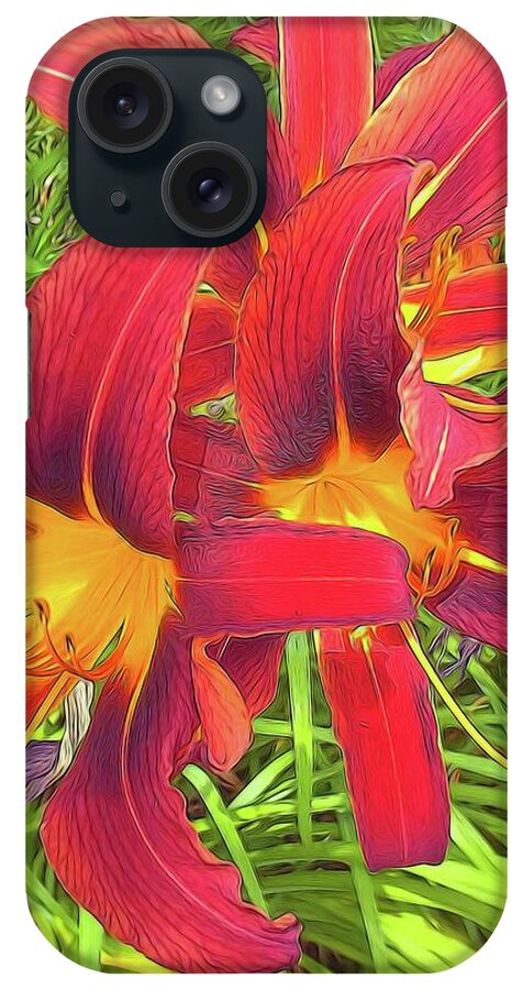 Three Red Tiger Lilies - Phone Case