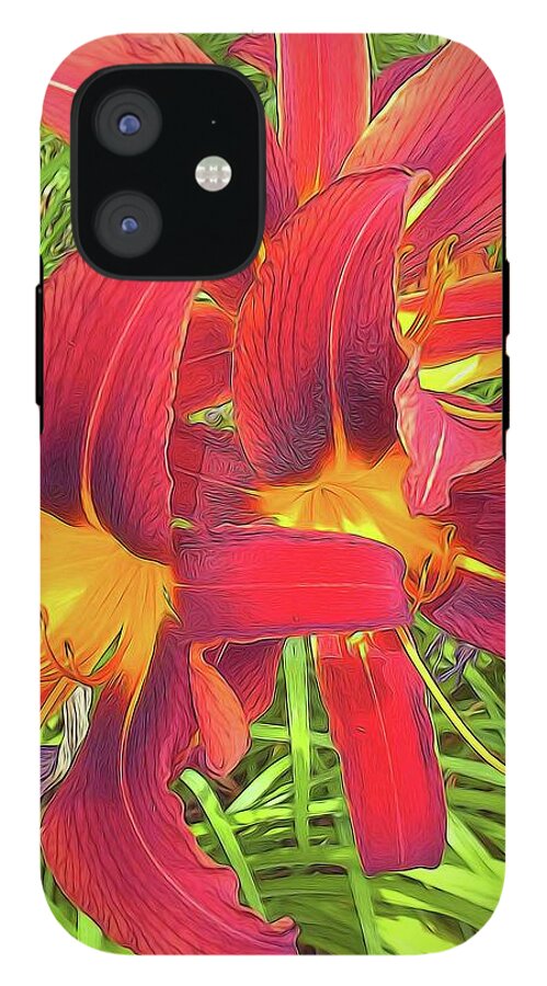 Three Red Tiger Lilies - Phone Case