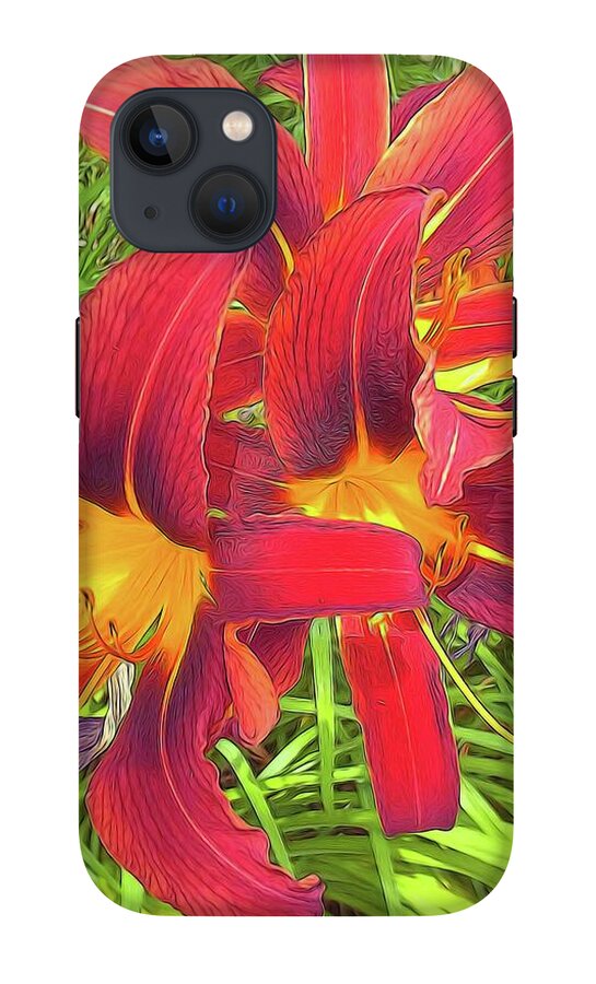 Three Red Tiger Lilies - Phone Case