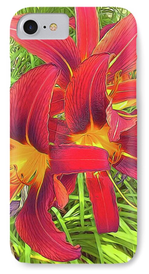 Three Red Tiger Lilies - Phone Case