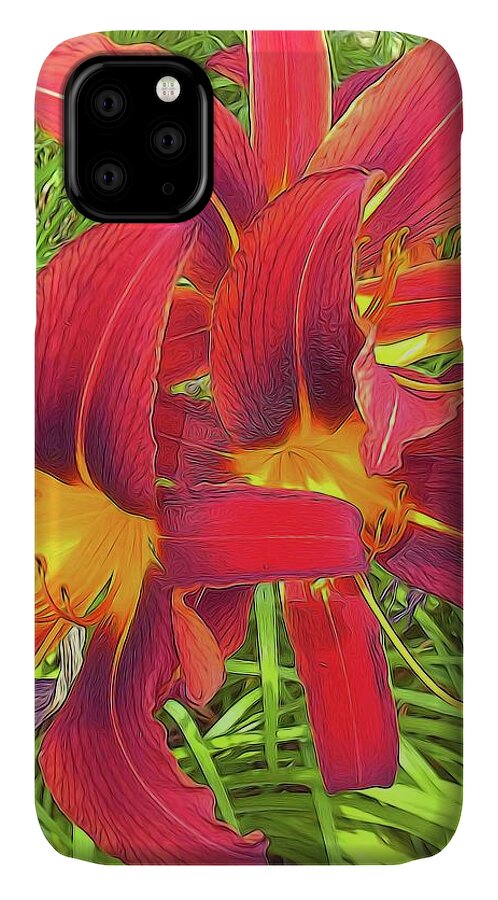 Three Red Tiger Lilies - Phone Case