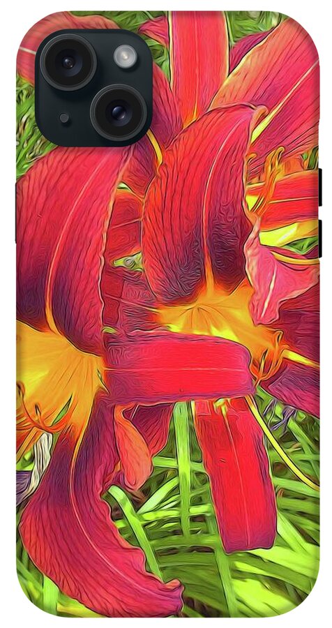 Three Red Tiger Lilies - Phone Case
