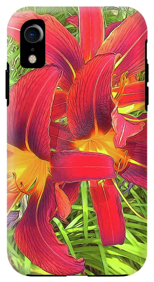 Three Red Tiger Lilies - Phone Case