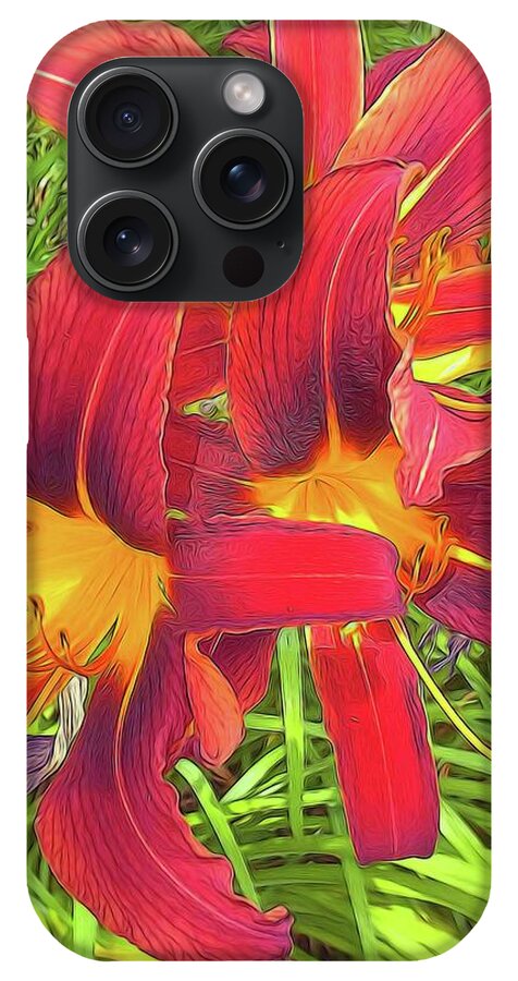 Three Red Tiger Lilies - Phone Case